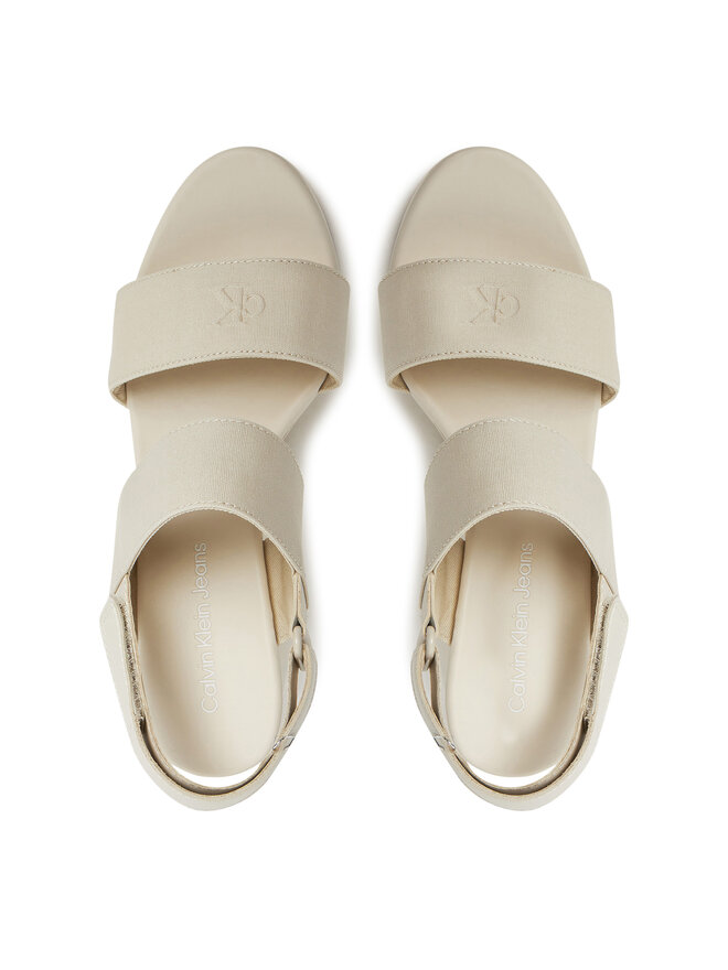 Calvin Klein Jeans Sandały Calvin Klein Jeans Wedge Sandal Webbing In YW0YW01790 Szary