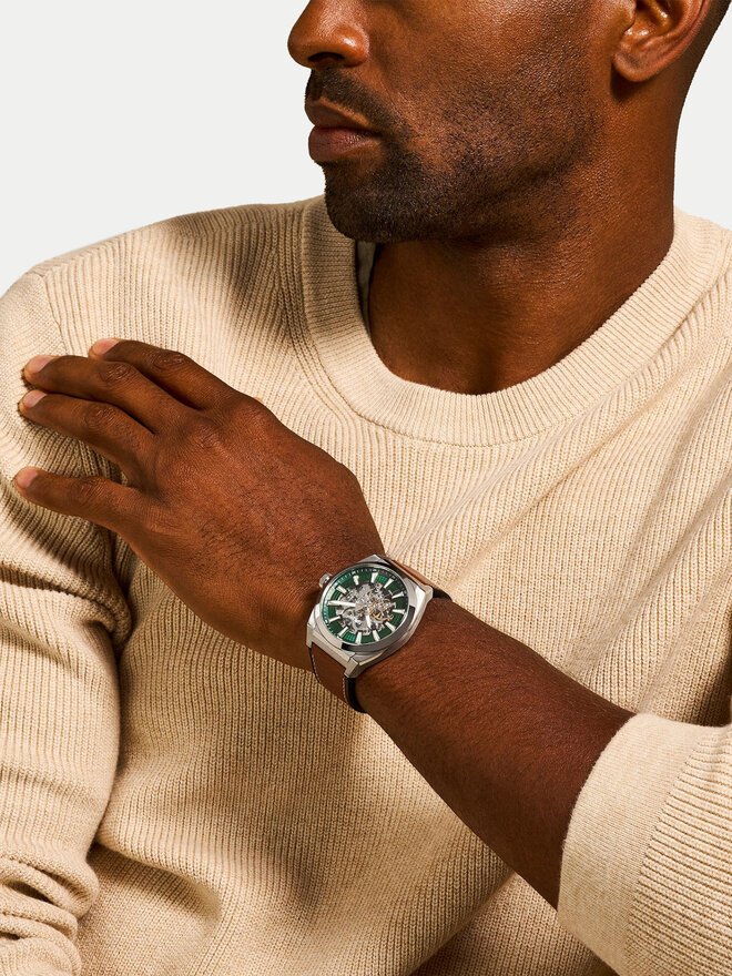 Fossil Laikrodis Fossil Everett Skeleton Automatic ME3261 Žalia