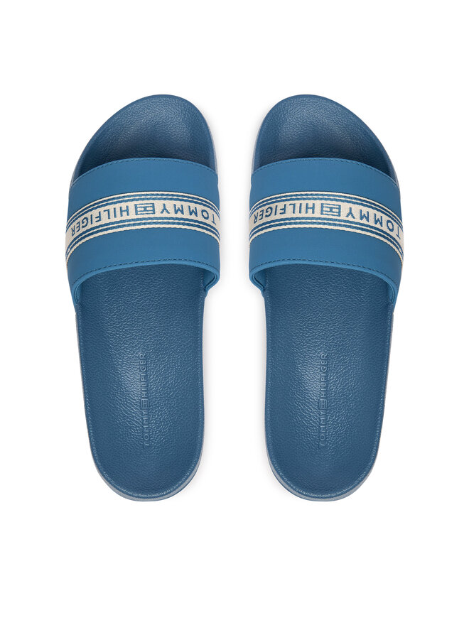 Tommy Hilfiger Pantoletten Tommy Hilfiger Logo Tape Webbing FW0FW09359 Blau