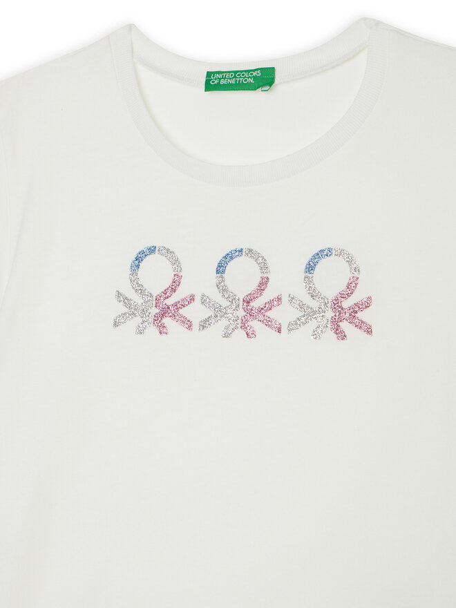 United Colors Of Benetton United Colors Of Benetton Marškinėliai 3I1XC10MZ Balta Regular Fit