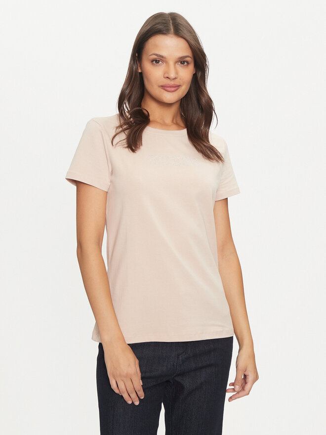 Guess Guess T-Shirt Briana V3BI11 J1314 Μπεζ Regular Fit