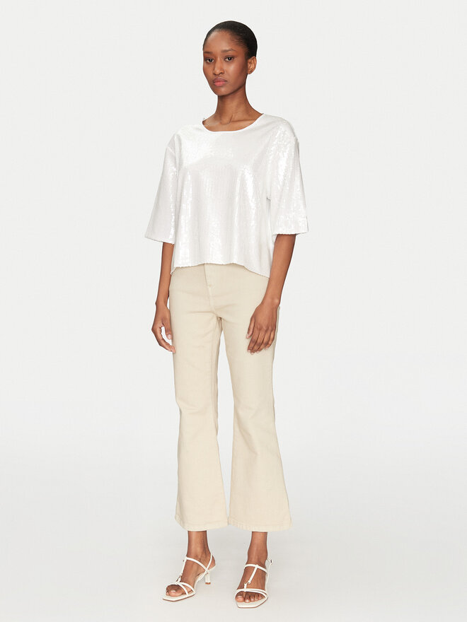 Marella Marella T-Shirt Gardone 2513971024 Écru Boxy Fit