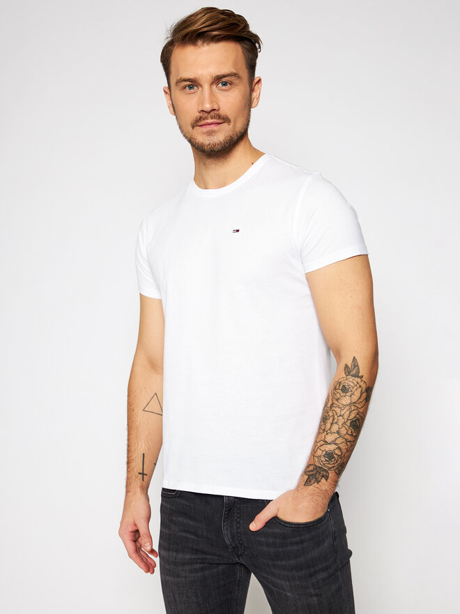 Tommy Jeans Tommy Jeans Marškinėliai DM0DM04411 Balta Slim Fit