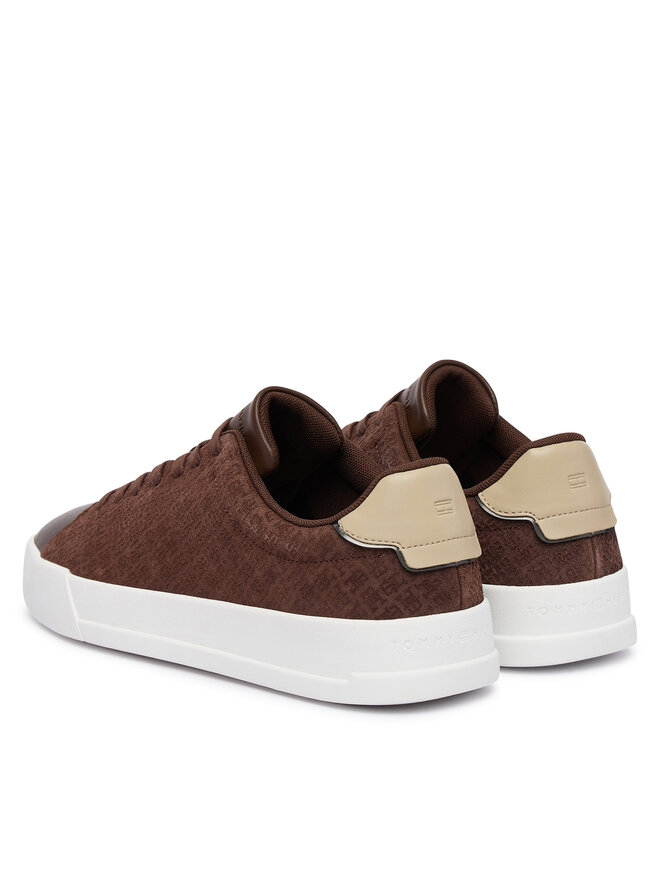Tommy Hilfiger Sneakers Tommy Hilfiger Th Court Lth Mix Monogram FM0FM06082 Braun