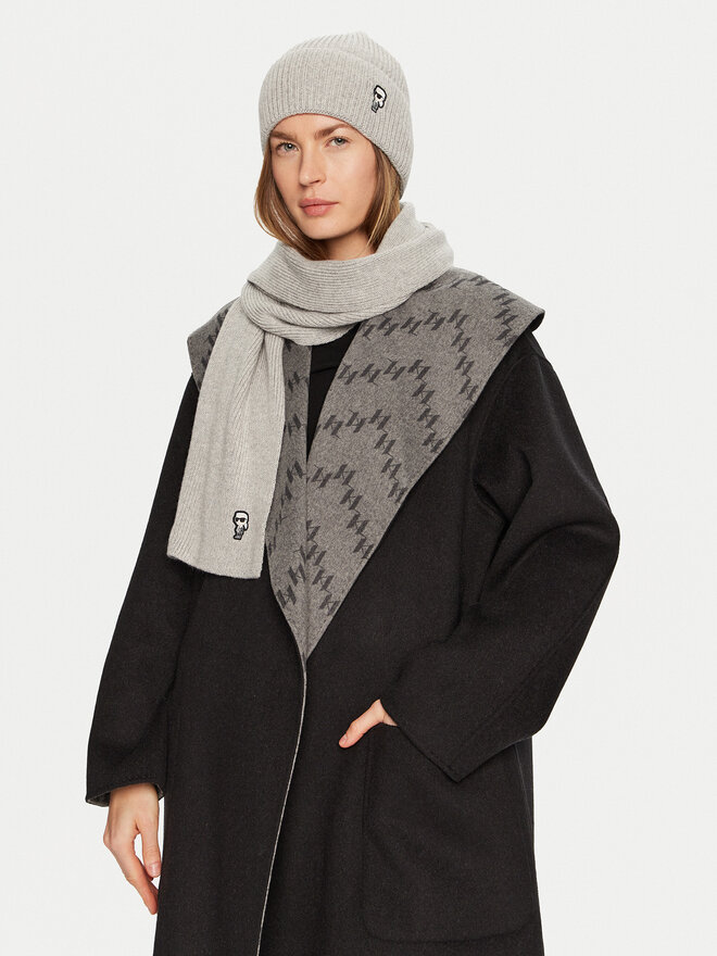 KARL LAGERFELD Зимен шал KARL LAGERFELD 246W3306 Сив