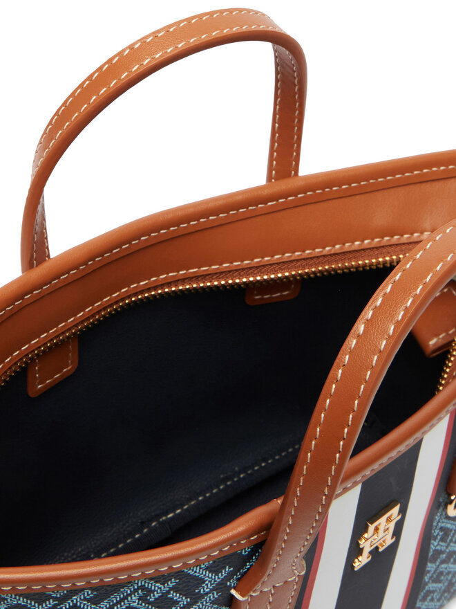 Tommy Hilfiger Handtasche Tommy Hilfiger Th Monoplay Mini Tote Stripe Le AW0AW18389 Blau