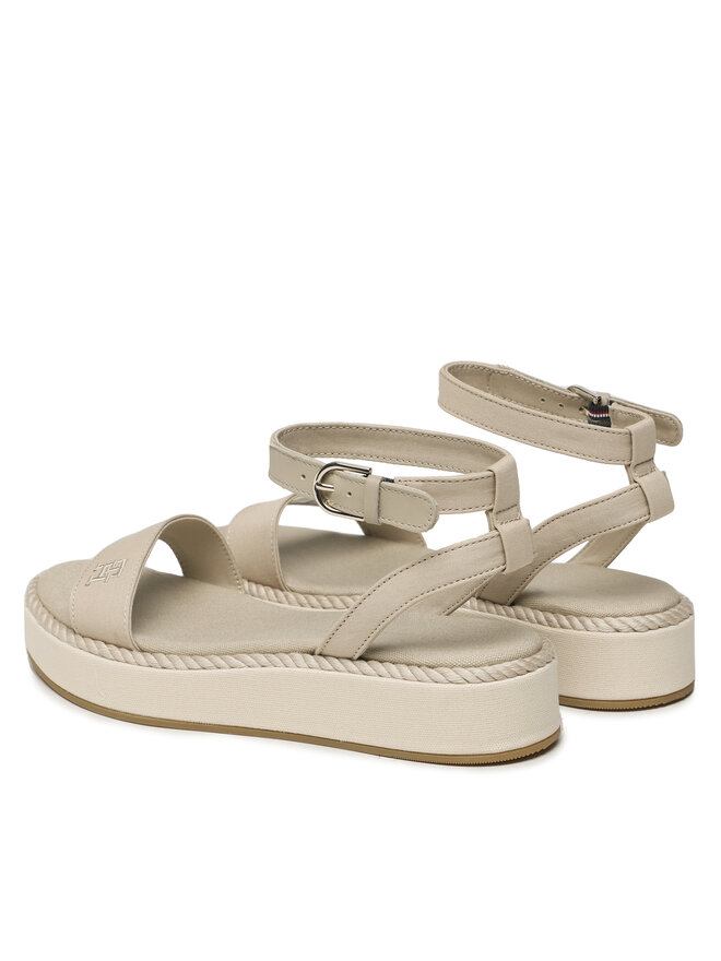 Tommy Hilfiger Sandalen Tommy Hilfiger Rope Flatform FW0FW07019 Beige