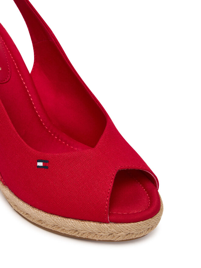 Tommy Hilfiger Espadrilles Tommy Hilfiger Flag High Wedge Espad Slingback FW0FW09343 Rot