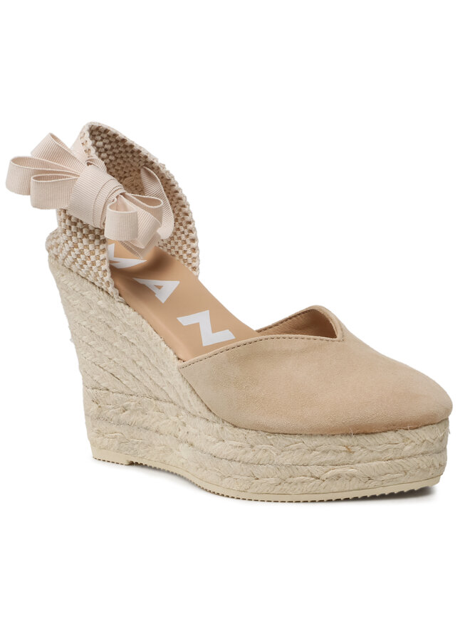 Manebi Alpargatas Manebi Heart-Shaped Wedge Espadrilles M 1.1 WH Beis