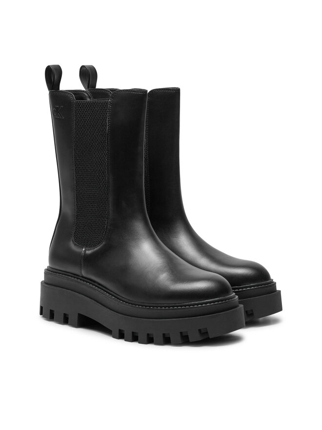 Calvin Klein Jeans Kotníková obuv s elastickým prvkem Calvin Klein Jeans Flatform YW0YW01542 Černá