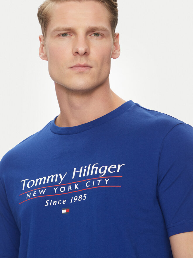 Tommy Hilfiger Tommy Hilfiger Camiseta Center Stack MW0MW38621 Azul Regular Fit