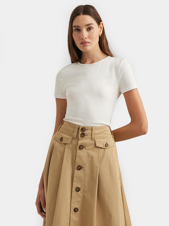 LAUREN RALPH LAUREN Lauren Ralph Lauren Футболка 200655374002 Білий Slim Fit
