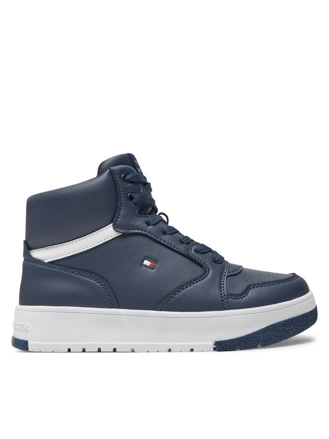 Tommy Hilfiger Sneakersy Tommy Hilfiger Mid Cutlace-Up Sneaker T3X9-33641-1351 S Tmavomodrá