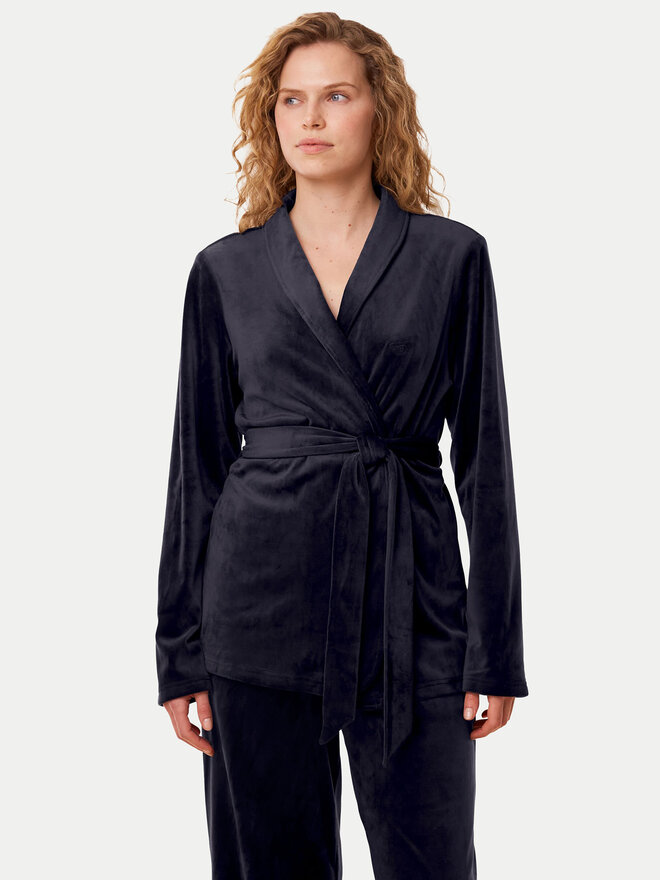Triumph Triumph Bademantel Sensual Velour 10221171 Dunkelblau