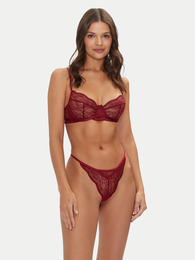 Hunkemöller Hunkemöller Nedrček s kostjo Isabelle 206364 Bordo rdeča