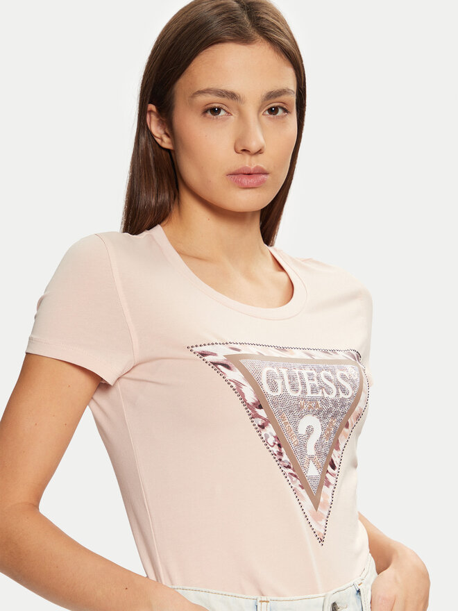 Guess Guess Marškinėliai W5RI22 J1314 Écru Regular Fit