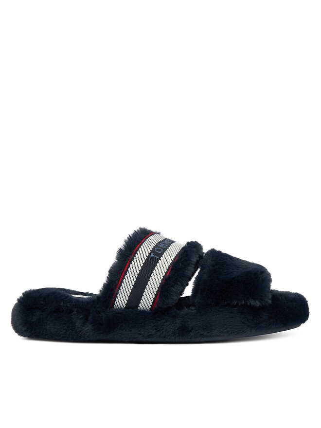 Tommy Hilfiger Hausschuhe Tommy Hilfiger Hilfiger Fur Slipper FW0FW08854 Dunkelblau