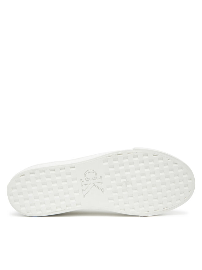 Calvin Klein Sneakers Calvin Klein Vulc Flatf Lth Silver Logo Tag YW0YW01877 Weiß