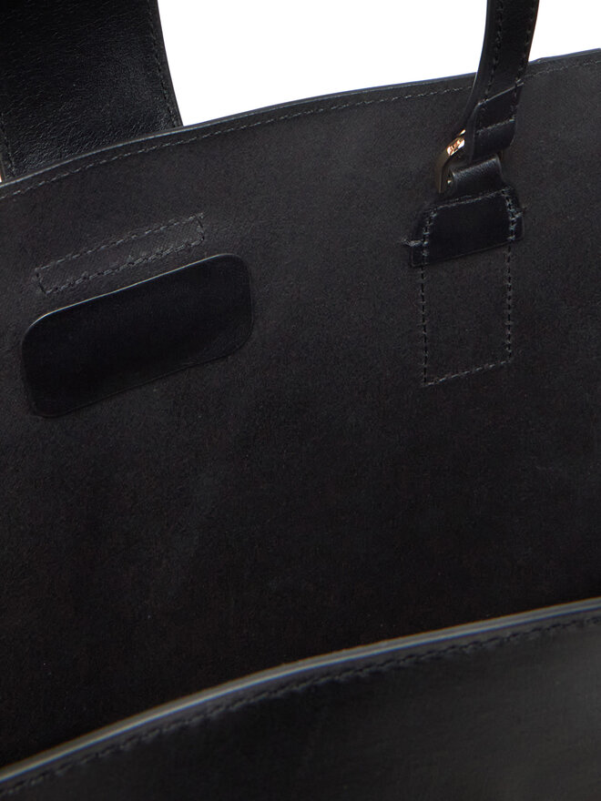 Tommy Hilfiger Handtasche Tommy Hilfiger Heritage Leather Tote AW0AW17209 Schwarz