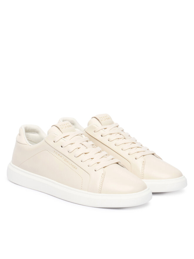 Tommy Hilfiger Sneakers Tommy Hilfiger Icon Court Light Weight Shinny FW0FW08949 Écru