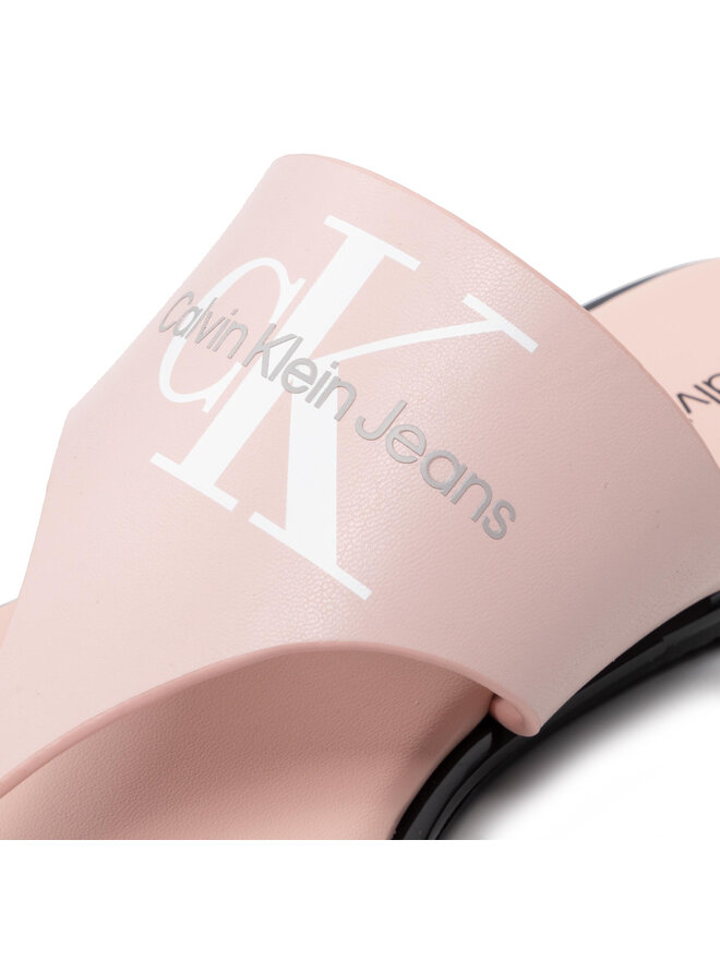 Calvin Klein Jeans Čības uz pirksta Calvin Klein Jeans Flat Sandal Toe Slide Lth YW0YW00538 Rozā