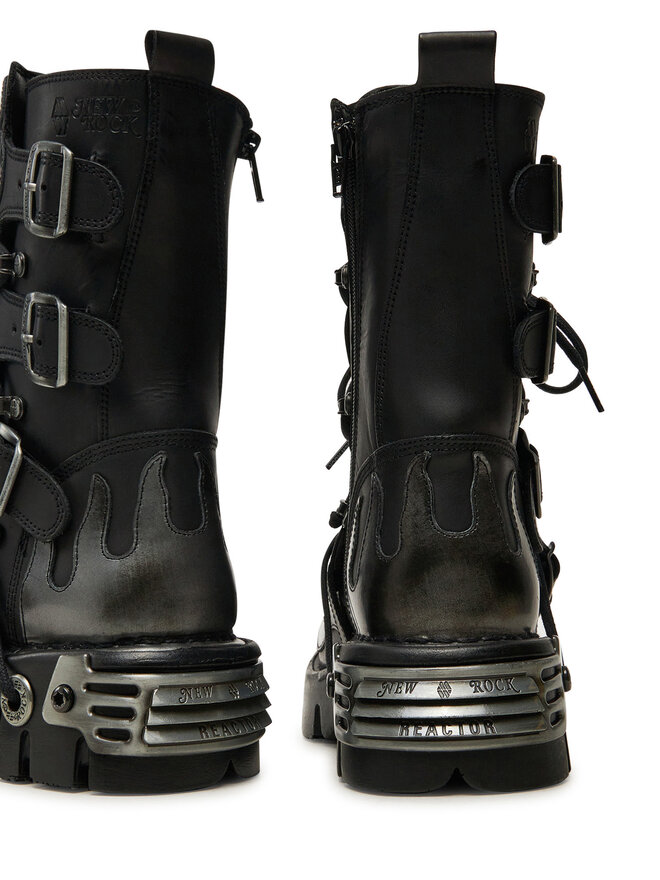 NEW ROCK Schnürstiefel NEW ROCK M-107-S2 Schwarz