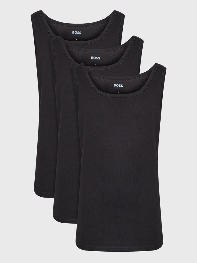 BOSS Boss Komplektas: Tank top marškinėliai (3 vnt.) 50475278 Juoda Regular Fit