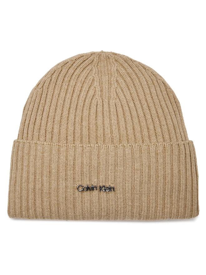 Calvin Klein Cepure Calvin Klein Ck Must Logo Beanie K60K611401 Pelēks