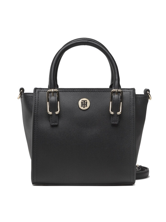 Tommy Hilfiger Handtasche Tommy Hilfiger Honey Small Tote AW0AW10449 Schwarz