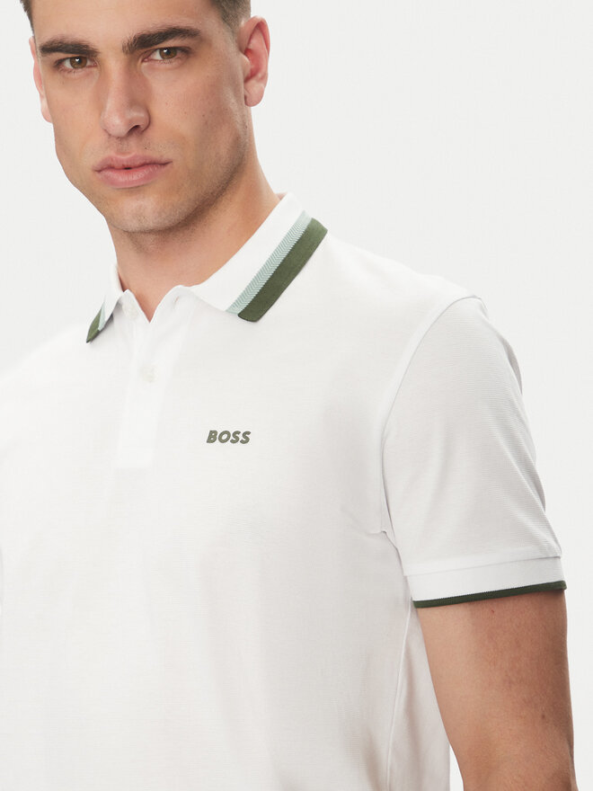 BOSS BOSS Polo marškinėliai Paddy Ap Heritage 50538101 Balta Regular Fit