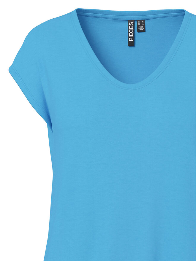Pieces Pieces Футболка Billo 17078732 Голубий Loose Fit
