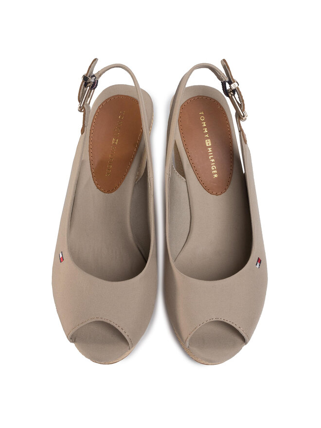 Espadrilles Tommy Hilfiger Iconic Elena Sling Back Wedge FW0FW04789 Beige chaussures