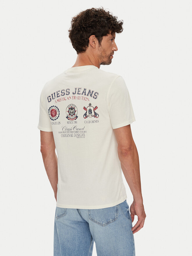 Guess Jeans Guess Jeans Camiseta M5YI04 K8HM0 Écru Regular Fit