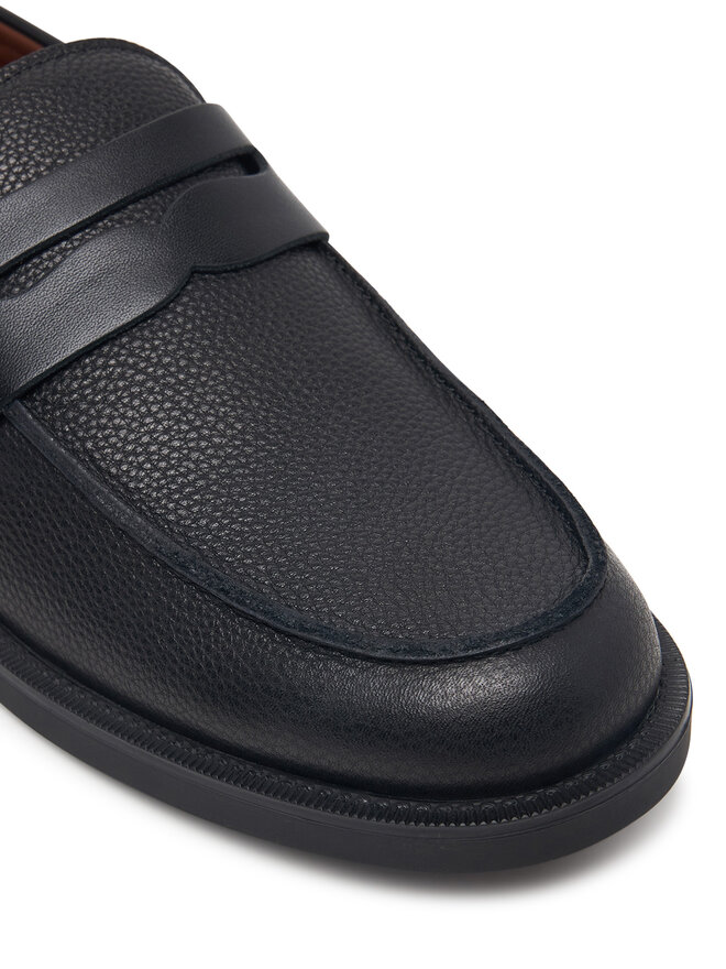 Tommy Hilfiger Slipper Tommy Hilfiger Lth Mix Dress Hilfiger Loafer FM0FM06087 Schwarz