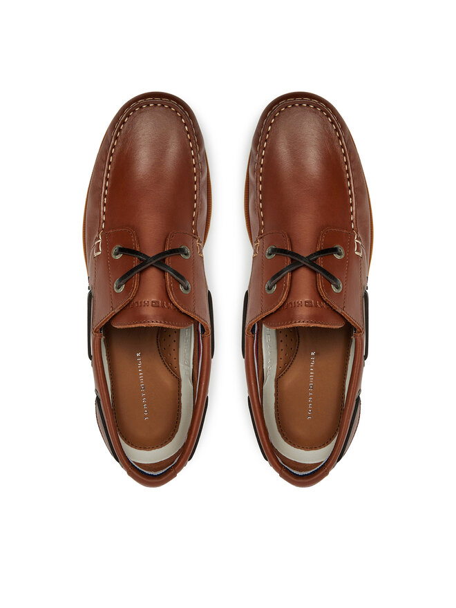 Tommy Hilfiger Pusbačiai Tommy Hilfiger Th Boat Shoe Core Lth FM0FM05569 Ruda