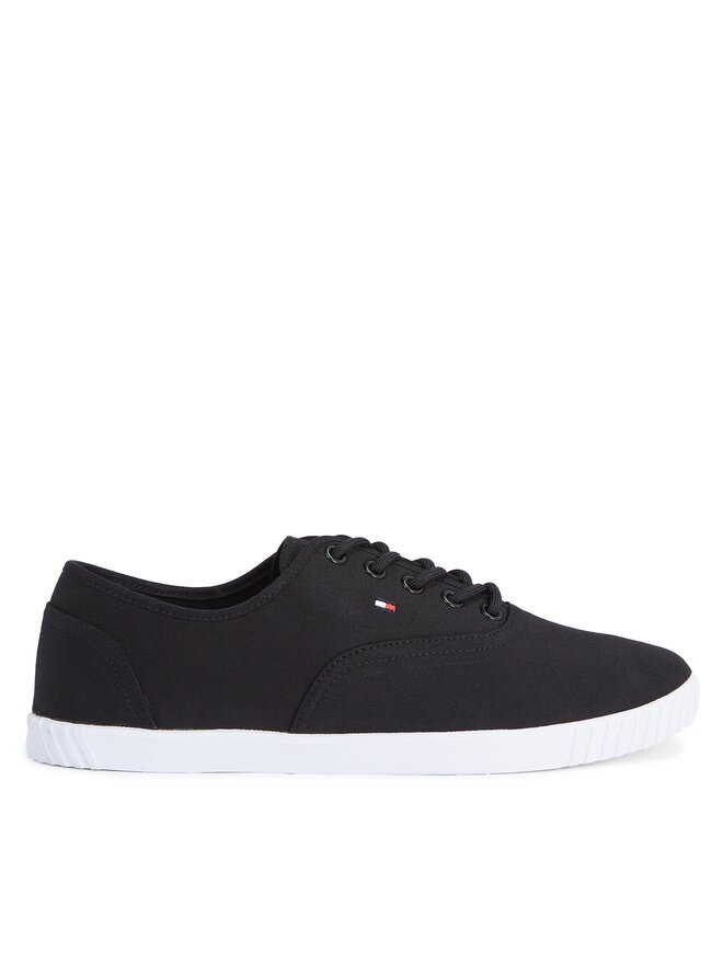 Tommy Hilfiger Tenisky Tommy Hilfiger Canvas Lace Up Sneaker FW0FW07805 Černá