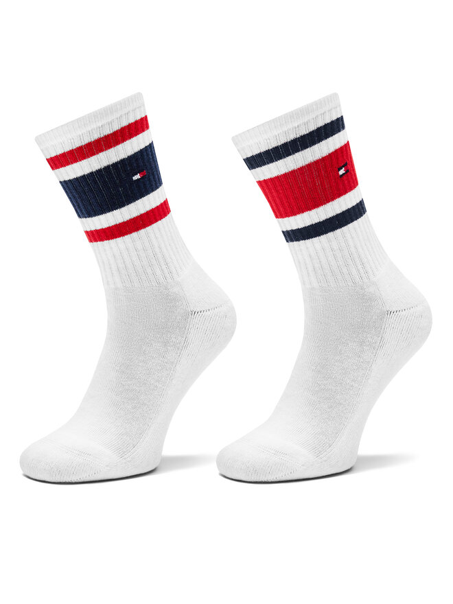 Tommy Hilfiger Sada 2 párů dětských vysokých ponožek Tommy Hilfiger 701229942 Bílá