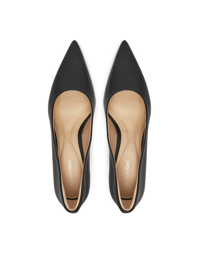 Calvin Klein Обувки на ток Calvin Klein Pump 70 Pointy Hw Bar Lth HW0HW02561 Черен