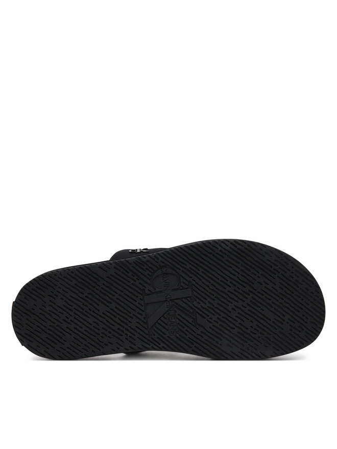 Calvin Klein Jeans Natikači Calvin Klein Jeans Flat Molded Dbl Bar Sandal Cv YM0YM01222 Črna