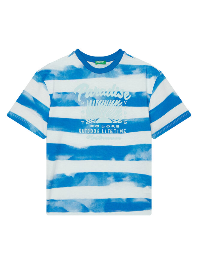 United Colors Of Benetton United Colors Of Benetton Футболка 3SL3C10P5 Голубий Oversize
