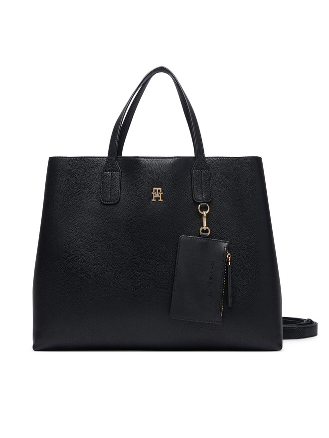 Tommy Hilfiger Handtasche Tommy Hilfiger Th Icon Satchel AW0AW18723 Schwarz