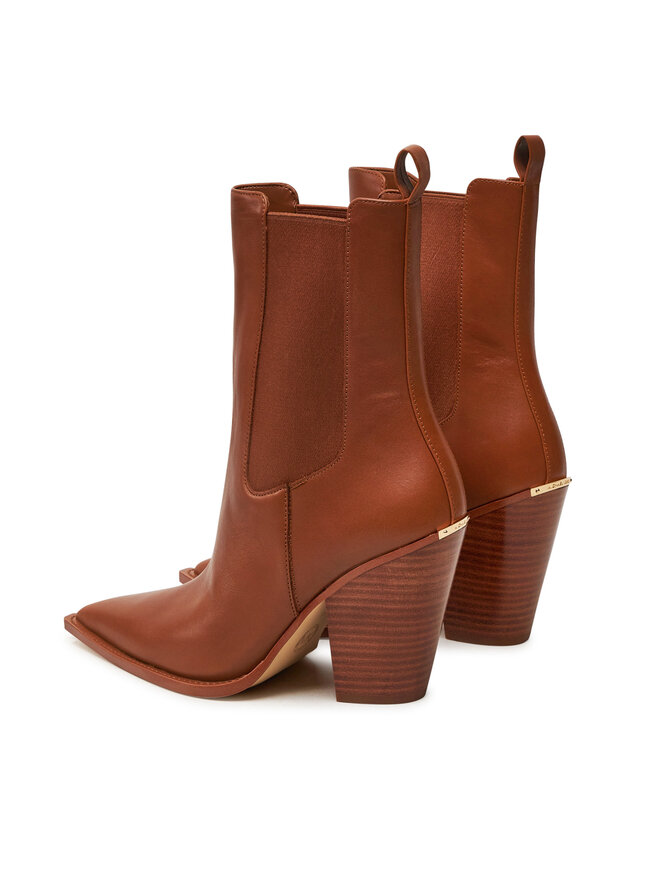 Michael Kors Kovbojská obuv Michael Kors Leni Leather Boot 40T4LNHE5L Hnědá