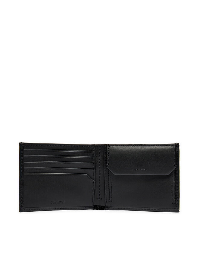 Calvin Klein Velká pánská peněženka Calvin Klein Ck Smooth Bifold 5Cc W/Coin K50K512076 Černá