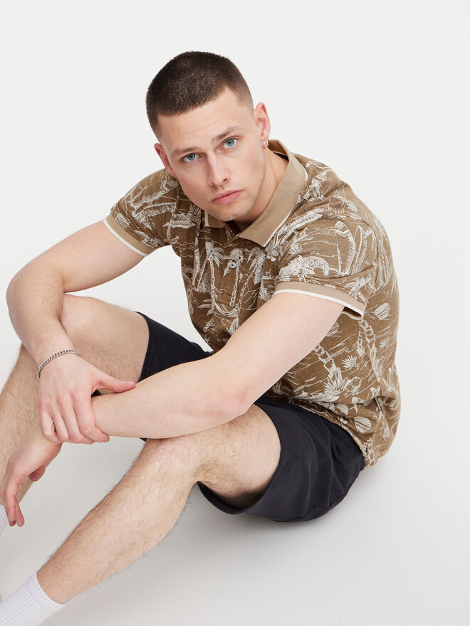 Blend Blend Polo marškinėliai 20716905 Smėlio Regular Fit