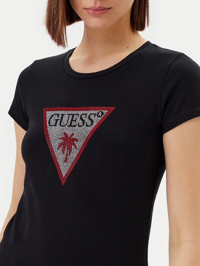 Guess Guess T-Shirt E5GI08 J1314 Μαύρο Slim Fit