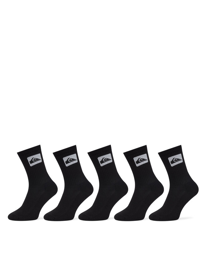Quiksilver Σετ 5 ζευγάρια ψηλές κάλτσες unisex Quiksilver EQYAA04066 Μαύρο
