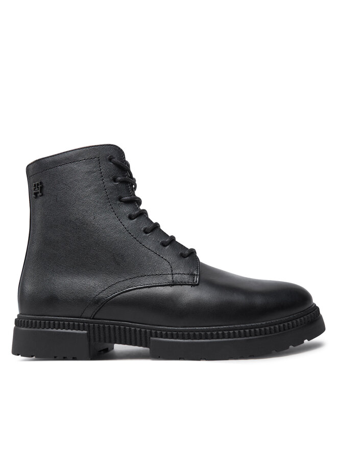 Tommy Hilfiger Čižmy Tommy Hilfiger Comfort Tl Texture Lth Boot FM0FM05182 Čierna