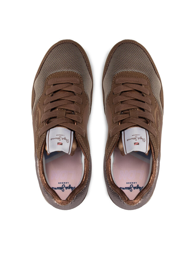 Pepe Jeans Snīkeri Pepe Jeans London W Sequins PLS31382 Brūns