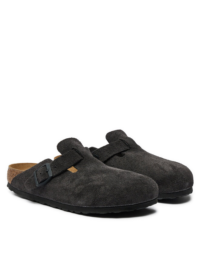 Birkenstock Klapki Birkenstock Boston zamsz 1028552 Szary