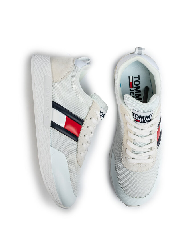 Sneakers Tommy Jeans Flexi Tommy Jeans Flag Sneaker EM0EM00400 Blanc chaussures